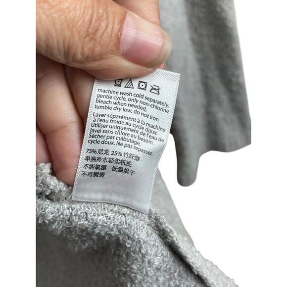 Barefoot Dreams Bamboo Lite Size S Calypso Wrap Cardigan Ombre Cream Gray Draped - Picture 8 of 13